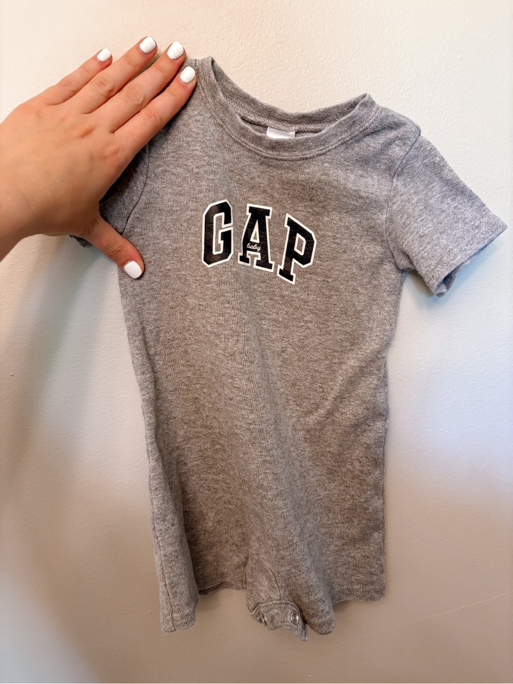 GAP Gray Logo Short Sleeve Tee Onesie